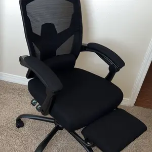 Sweetcrispy Plus Mesh Office Chair, with Lumbar Pillow & Retractable Footrest, with Padded Armrests and Adjustable Headrest, Height Adjustable