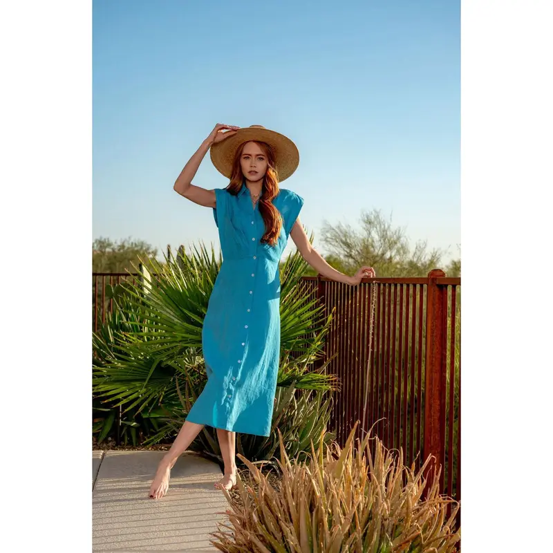 melani the label green dress MELANI THE LABEL Women's EVE