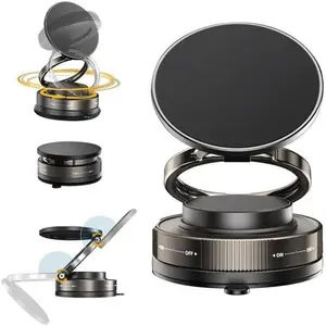 【360° Adjustable Vacuum Magnetic Phone Holder】 Suction Cup PhoneMount for Magsafe, Portable Cell Phone Holder for Car,Makeup/Gym/Mirror, Fit for All iphone iphone 11 and above