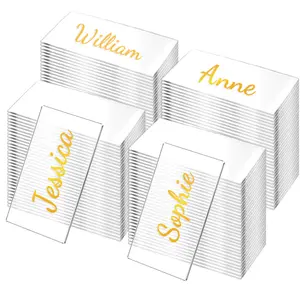 30/50count Clear Acrylic Table Place Card Wedding Blank Rectangle Seating Cards Sign Guest Names Tag Birthday Party DIY Decoration