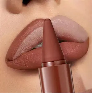 6 Color Rotating Lip Liner Pencil Waterproof Long-Lasting Easy to Apply Matte Finish Natural Lipstick Pen Makeup