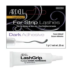 Ardell LashGrip Strong Hold False Eyelash Adhesive - Dark Formula, 0.25oz, Fragrance-Infused, Cosmetic Makeup for Fuller Eyelash Look, Strong Hold Adhesive