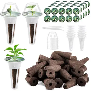 66 count Hydroponic Seed Pod Kit - Compatible with Aerogarden and All Brands - Grow Anything Indoor Garden System - Includes 15 Grow Sponges, 15 Baskets, 20 Labels and Tweezer for Easy Planting