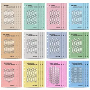 6 Hole Budget Tracker, 48pcs/set Money Saving Challenge Tracker, Budget Planner Insert for Budget & Monthly Financial Planning