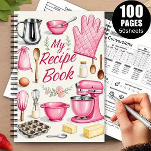 One fun recipe notebook/journal, a personal blank recipe booklet for recording homemade recipes, scrapbook, and handicraft supplies.