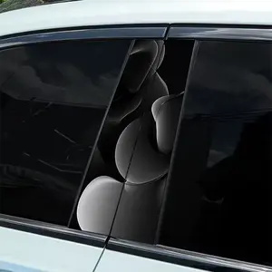 2 pieces of black and white minimalist abstract fluid theme car sticker design, durable glossy vinyl material, easy to paste B-pillar stickers are suitable for cars, trucks, SUVs (decorative appearance accessories) to improve the aesthetics of SUVs,