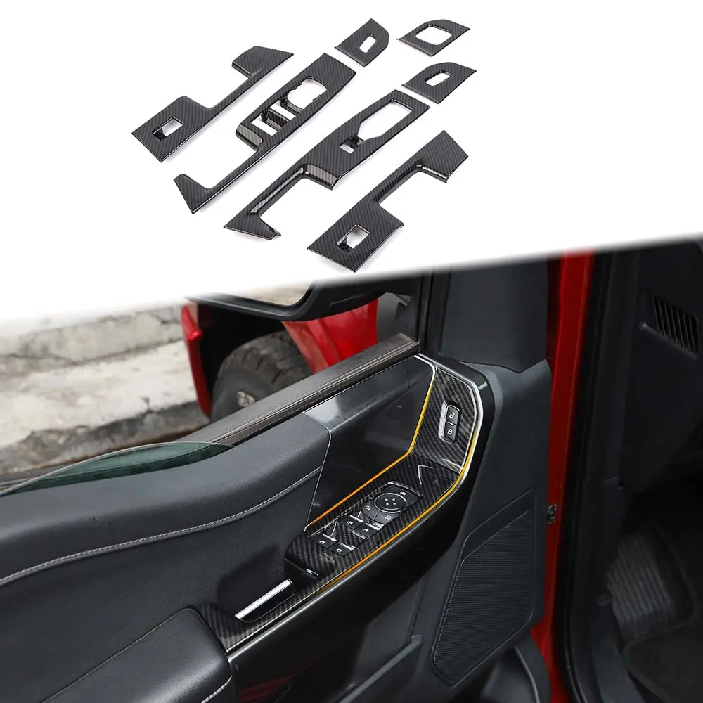 Interior Window Lift Switch Panel Cover Trim for 2021+ Ford F150, Truck Interior Accessories, Aftermarket Truck Accessories, Laser-Cut, Self-Adhesive with DIY Install, Car Interior Decor, Accessories For Car