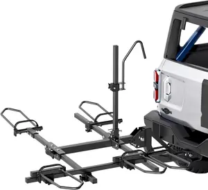 MOONCOOL 2-Bike Folding Hitch Trike Rack - 270 lbs Capacity, Fits Up to 5" Fat Tires and 42"-59" Wheelbase, Rear Bike Racks Carrier for Adult Tricycles, 2" Receiver Mount for Cars, SUVs, Vans, RVs