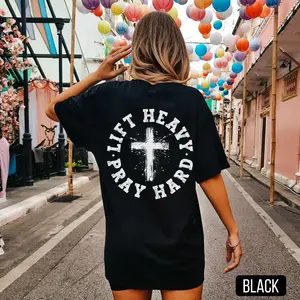 Lift Heavy Pray Hard Shirt, , Jesus Lover Shirt, Gym Pump Cover, Christian Gym Shirt, Weightlifting Shirt, Oversized Gym Shirt