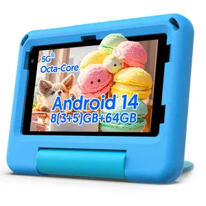 7 Inch Android Tablet for Kids, WiFi, 64GB ROM 8GB (3GB+5GB) RAM, Otca-core CPU, Supports 1TB Expansion, Dual Camera, Games, Parental Controls, Educational Apps, Comes with A Durable Shock-proof Case Tablet, Tablet Pc, Kids Tablet