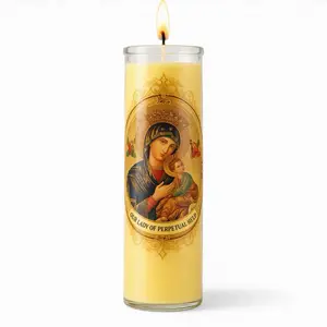 PERPETUAL HELP 7 DAYS GLASS RELIGIOUS CANDLE