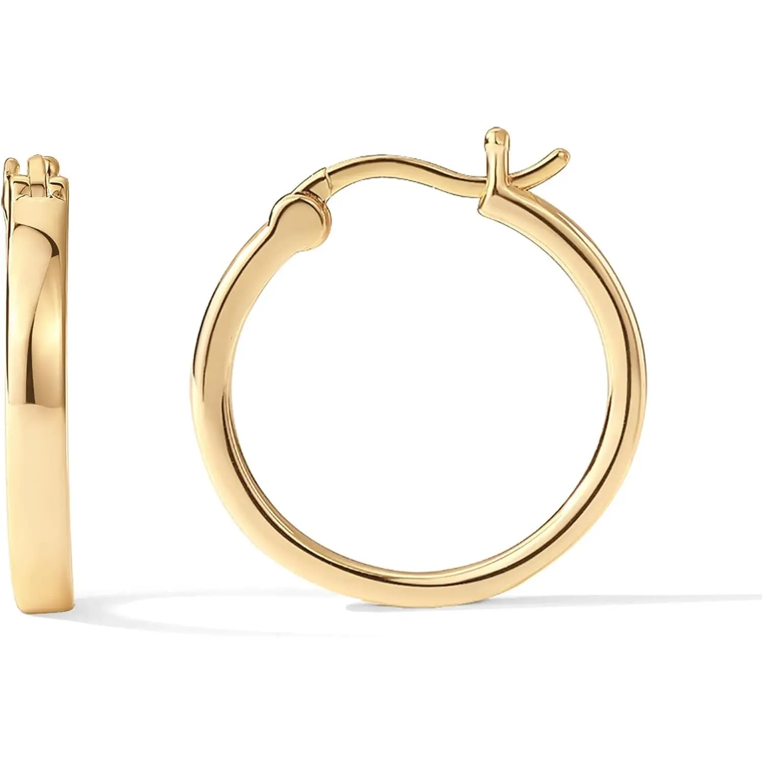 Gold Plated 925 Sterling Silver Post Lightweight Hoops | 20mm - 30mm Earring | Gold Hoop Earrings for Women