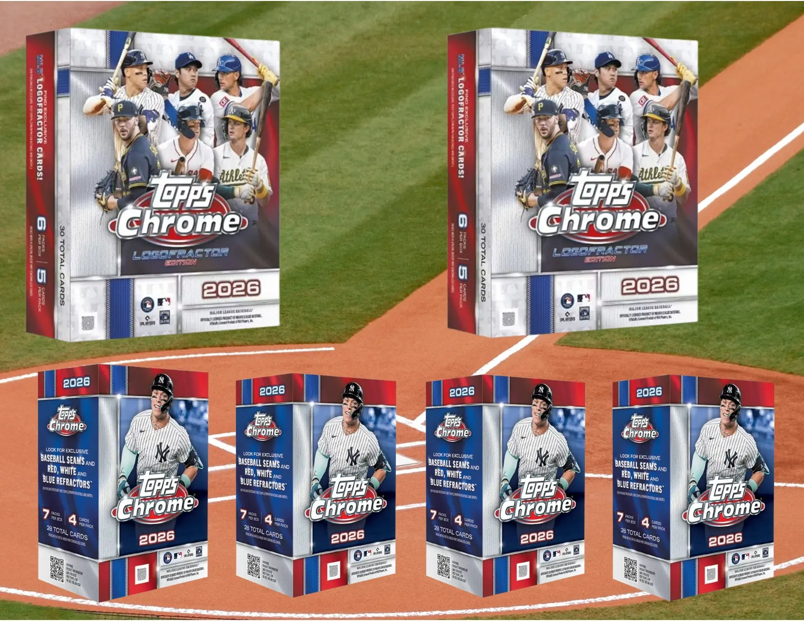 2x 2026 Topps Chrome Logofractor baseball mega boxes & 4x 2026 Topps Chrome baseball blaster boxes - PYT break - 6 total boxes -260815-2