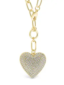 Disco Heart CZ Statement Necklace
