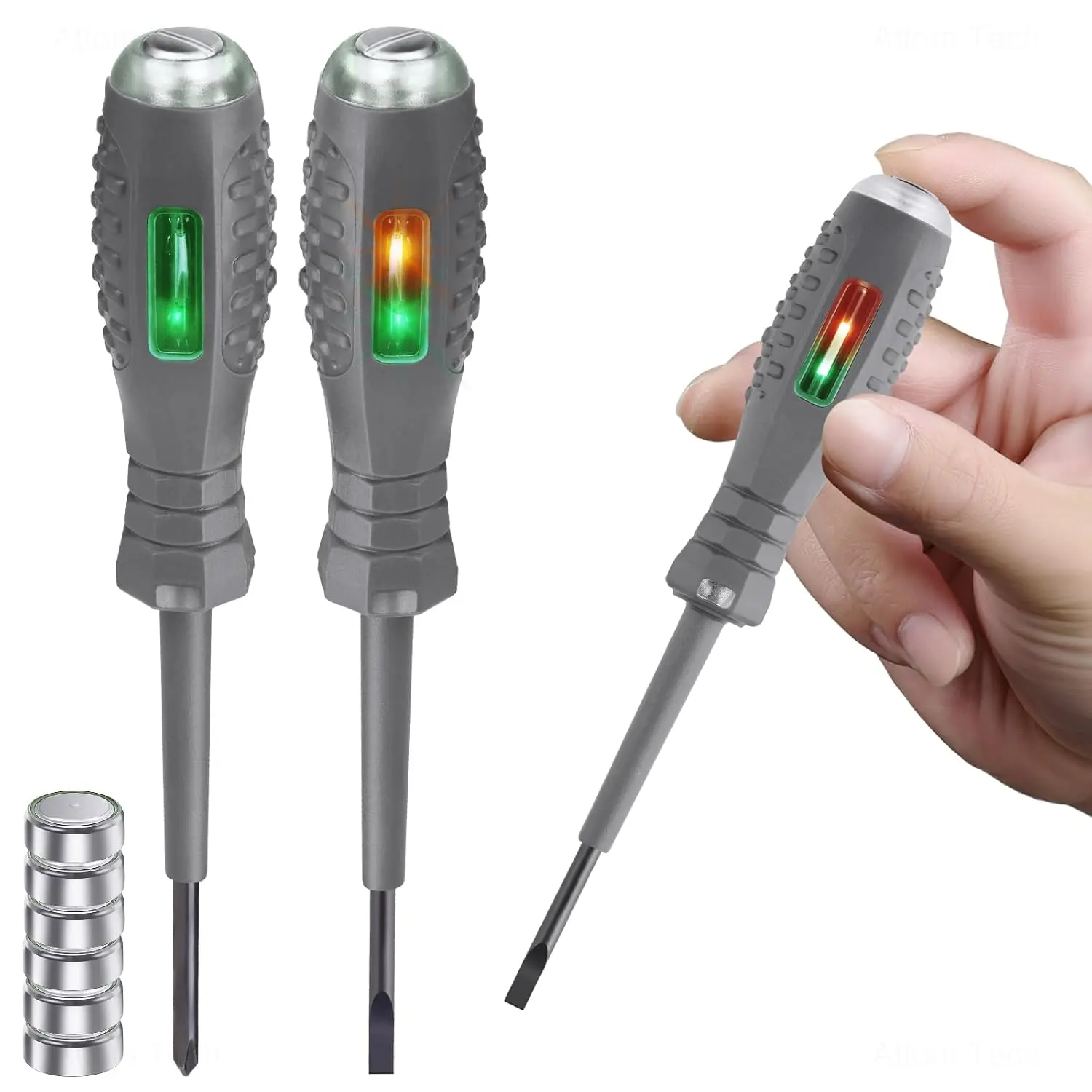 2 count  Tester  Set - Multifunctional, Magnetic Tips for Enhanced Efficiency, Dual-Use Design with Neon Light Display for AC/DC Circuit Detection, Comfortable Anti-Slip Grip