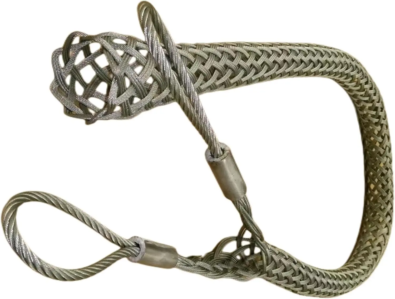 Industrial Double-Head Mesh Grip Wire Puller, Multi-Size Cable Pulling Tool for 25-37mm (0.98"-1.45") Light & Heavy Cables