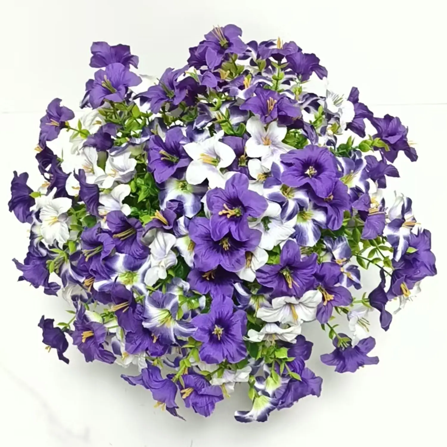 Artificial Flowers Outdoor, Decorative Faux Flowers, 8 Bundles Faux Petunias Silk Flower UV Resistant Faux Plastic Plants Artificial Petunias for Outdoors Porch Patio Yard Garden Decor Artificial Flower, Fake Plant Decoration