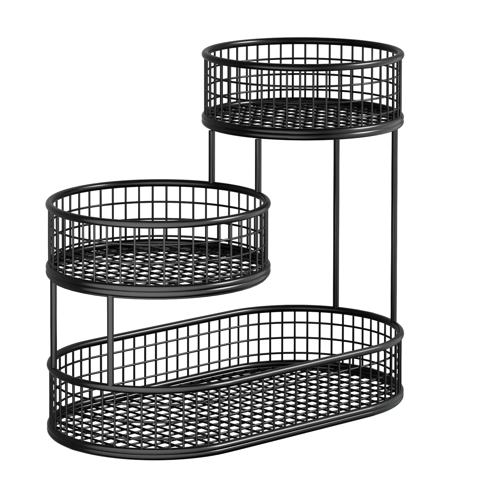 Countertop Fruit Bowl, Wire Basket for Fruits, Breads, Vegetables,Snacks, Black