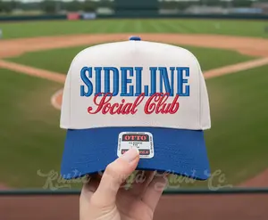 Sideline Social Club Embroidered Trucker Hat, Baseball Hat, Soccer Mom Hat, Football Mom Hat