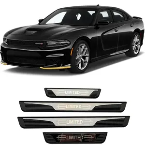 Side Door Sill Plates For Dodge Charger 2023-2024 Door Entrance Protection Car Stickers Car Accessories ABS Plastic Sill Scuff Guard Covers Auto Parts
