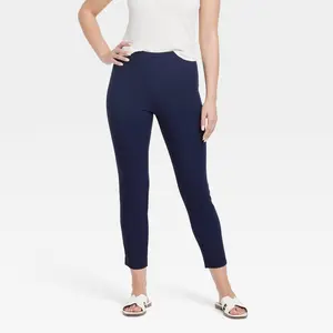 Women's High-Rise Skinny Ankle Pull-On Pants - A New Day Navy 2 Short