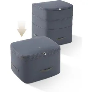 2-Pack Comforter Storage Bag Blanket Storage Bags, Compression Storage Bags for Blanket Comforter, Ultra Space Saving Self Compression Organizer