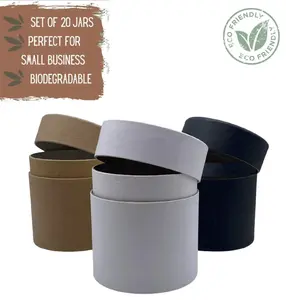 20 Eco Packaging Jars 10oz 295g - Eco Friendly Cosmetic Packaging for Body Butter, Face Cream or Lotions, Wholesale Biodegradable Packaging