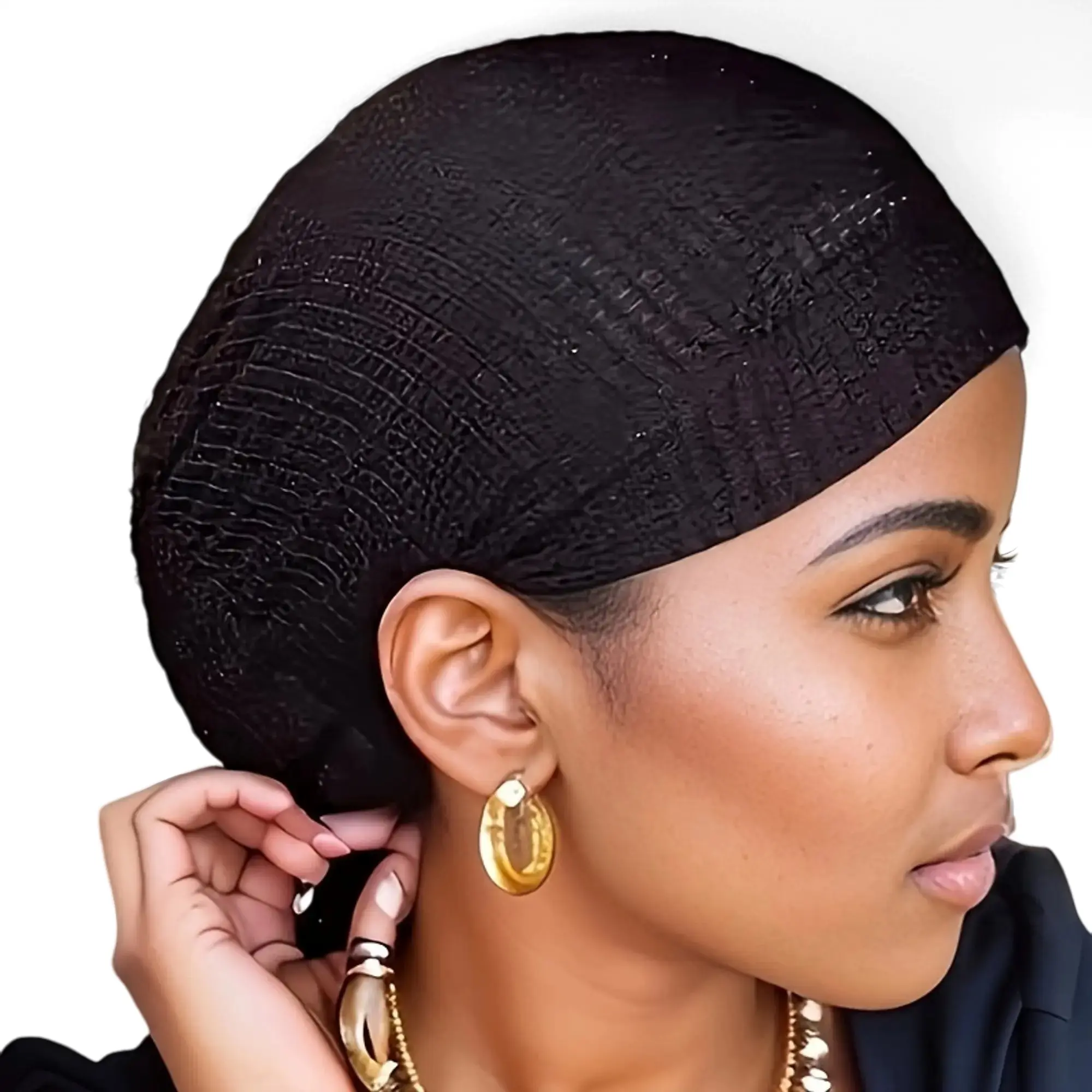 Women's Stretchy Black Turban Undercap - Gentle Everyday Breathable Mesh, Low-Profile Design, Stretchy Fit, Keeps Scalp Cool, for Wigs & Modest Fashion Wear, Sohochic