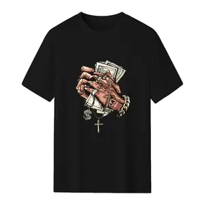 Men's "Hustle & Faith" Shirt - Meaningful Street Art Tee, Balancing Wealth and Belief, Powerful Statement Piece