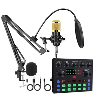 All-In-One Podcast Equipment Bundle, V8s Dj Mixer & Voice Changer, Bm-800 Mic for Podcasting, Recording, Streaming, Gaming
