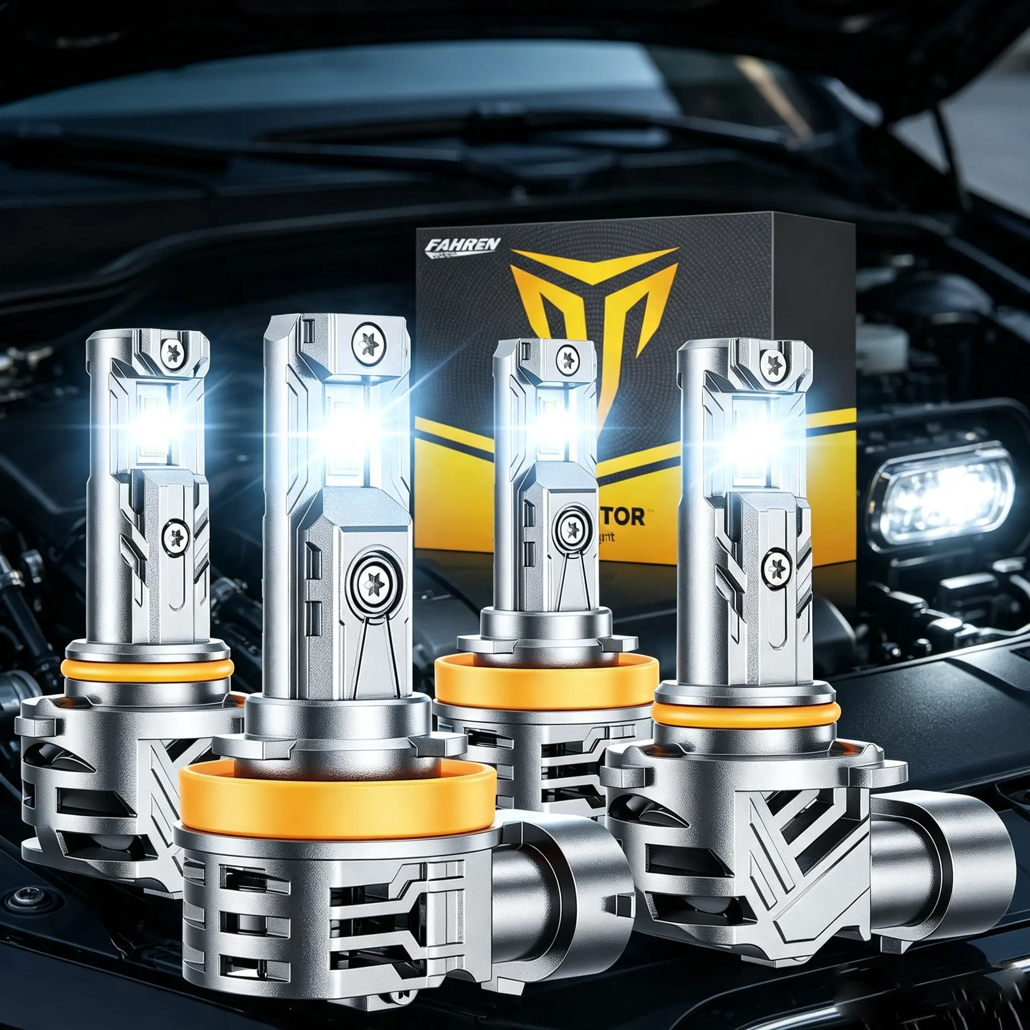 FAHREN H11 9005 LED Bulbs Combo | 60000LM 6500K, H8 H9 HB3, Off-Road Headlight Fog Light Bulbs