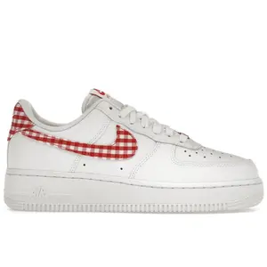 Nike Women's Air Force 1 Low '07 Essential White Mystic Red Gingham, from StockX