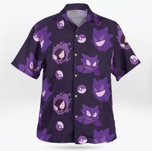2026 Hawaiian Sets PKM [FREESHIP] Plot Twist I Dress Like This – Black Ghost Pattern Button Up Hawaiian ShirtAnime PKM Aloha Latias Latios Hawaiian Shirt