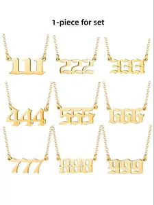 The 111-999 number and angel pendant necklace, Engraved Necklace, is suitable for daily wear, vacation dates, and other occasions, and is also a surprising and exquisite small gift, Fashionable Jewelry Accessories