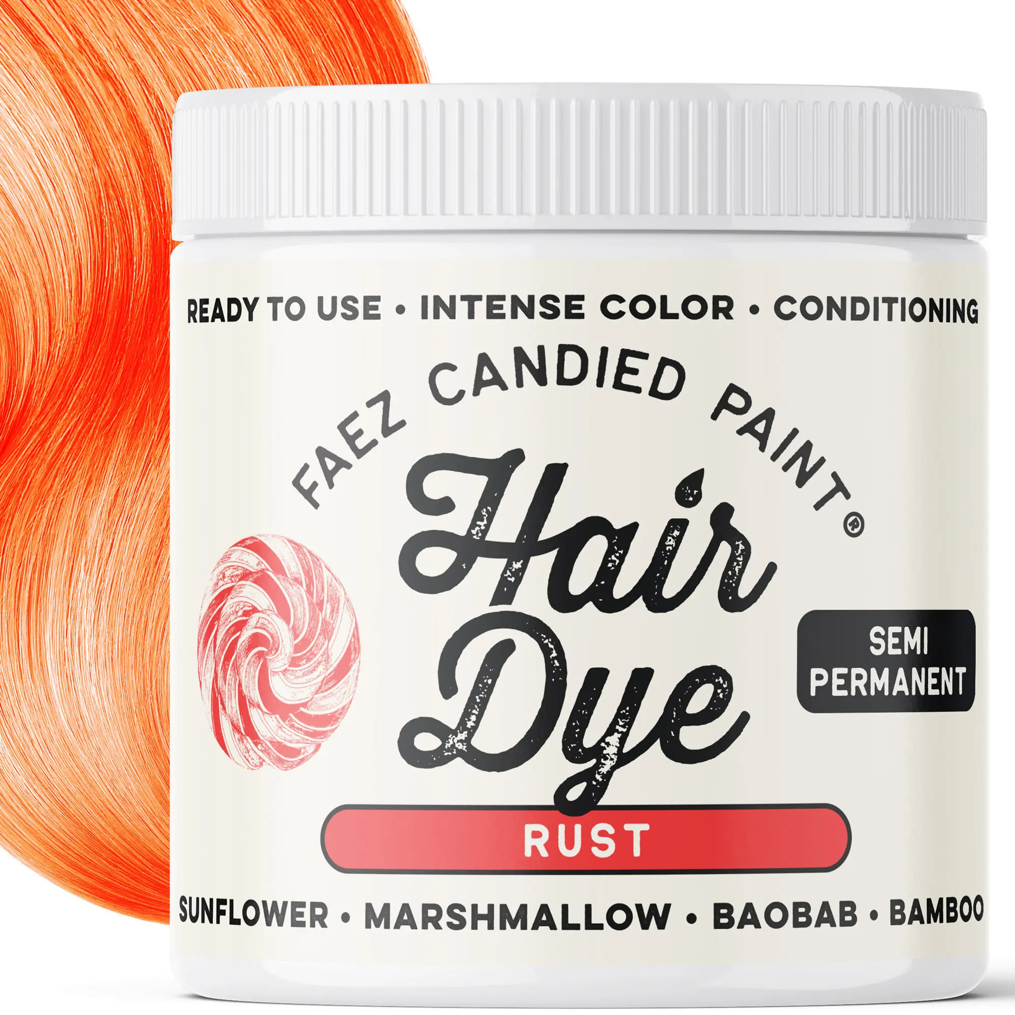Faez Rust Semi Permanent Hair Dye 237ml - Paraben Free, Phthalate Free, Conditioning, Cream Formula