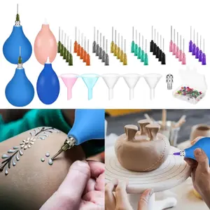 102 Pcs Ceramic Bottle Glaze Application Tool Set, Ceramic Bottle Glaze Precision Pointed Applicator, Clay Tool Set, Halloween Crafts, for Intricately Designed Decorative Pottery and Clay, Air Dried Clay, Christmas Crafts