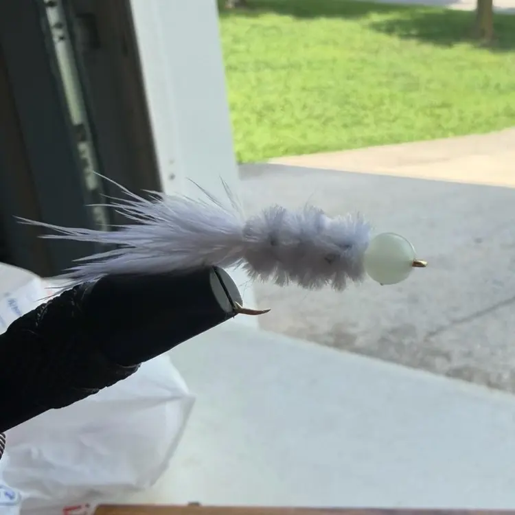 White wooly big jig head