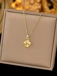 Stainless Steel Four Leaf Clover Necklace for Daughter, Lucky Good Fortune Charm, Mirror Polished Design, Ideal for Everyday & Special Occasions, Fashionable Jewelry