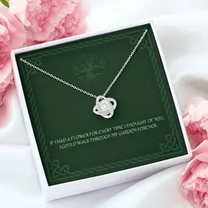 Girlfriend Necklace, I Would Walk Through My Garden Forever “ Romantic Irish Saying Love Knot Necklace, Message To My Daughter, Daughter Gift, Father Daughter Necklace, Christmas Gift, Birthday Gift