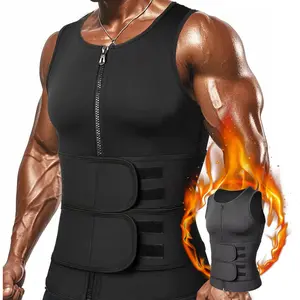 Sauna Vest Double Belt Sauna Vest Waist Trainer for Men Breathable Sweat Abdominal Shaping Tank Top
