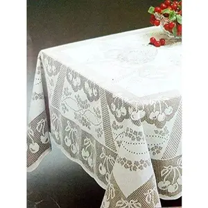 Ecru / Beige Lace Oblong Tablecloth. Seating for About 8-10 People(61"x102" Oblong Ecru / Beige)