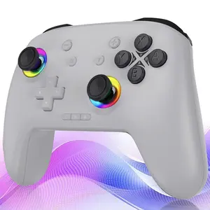2 controller -    Controller with Wake Up/Hall Joysticks/Programmable/Turbo/9 RGB Lighting - Work for Switch2/1/oled/lite,Windows PC,Android,IOS and Steam Light gray