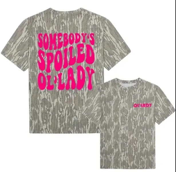 Somebody's Spoiled Ol' Lady Mossy Oak Tee, Camo Original Bottomland Tee For Men And Women, Camo Pattern Men's T-Shirt, Soft Breathable Cotton