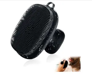 Face Scrubber, Silicone Face Scrubber for Men Facial Cleansing Brush Silicone Face Wash Brush Manual Waterproof Cleansing Skin Care Face Brushes for Exfoliating- Black