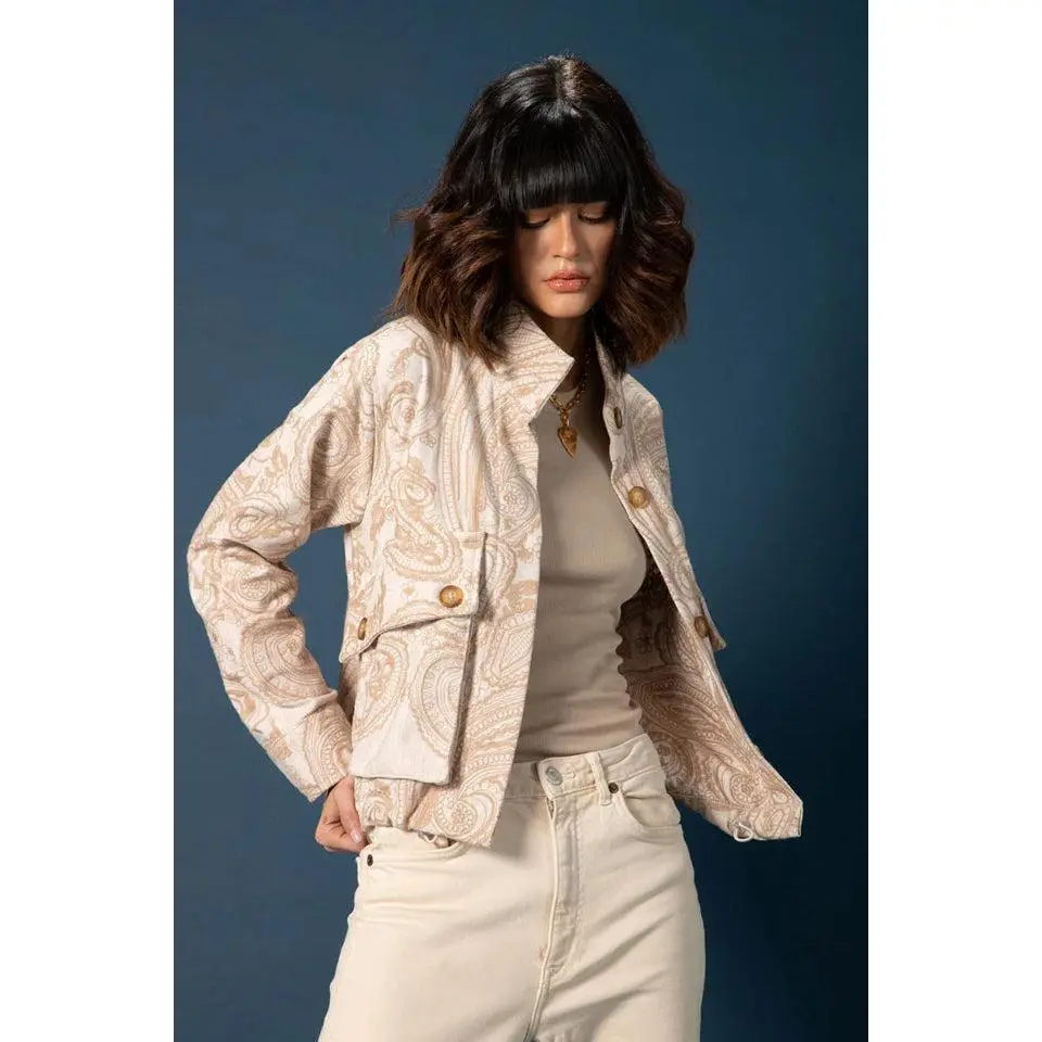 Gabriela Embroidered Linen Jacket – Natural