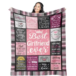 Gifts for Girlfriend Blanket 60"x50", Girlfriend Birthday Gifts for Women, Gift for Girlfriends Unique, Cute Birthday Christmas Anniversary Romantic Blanket for Girlfriends