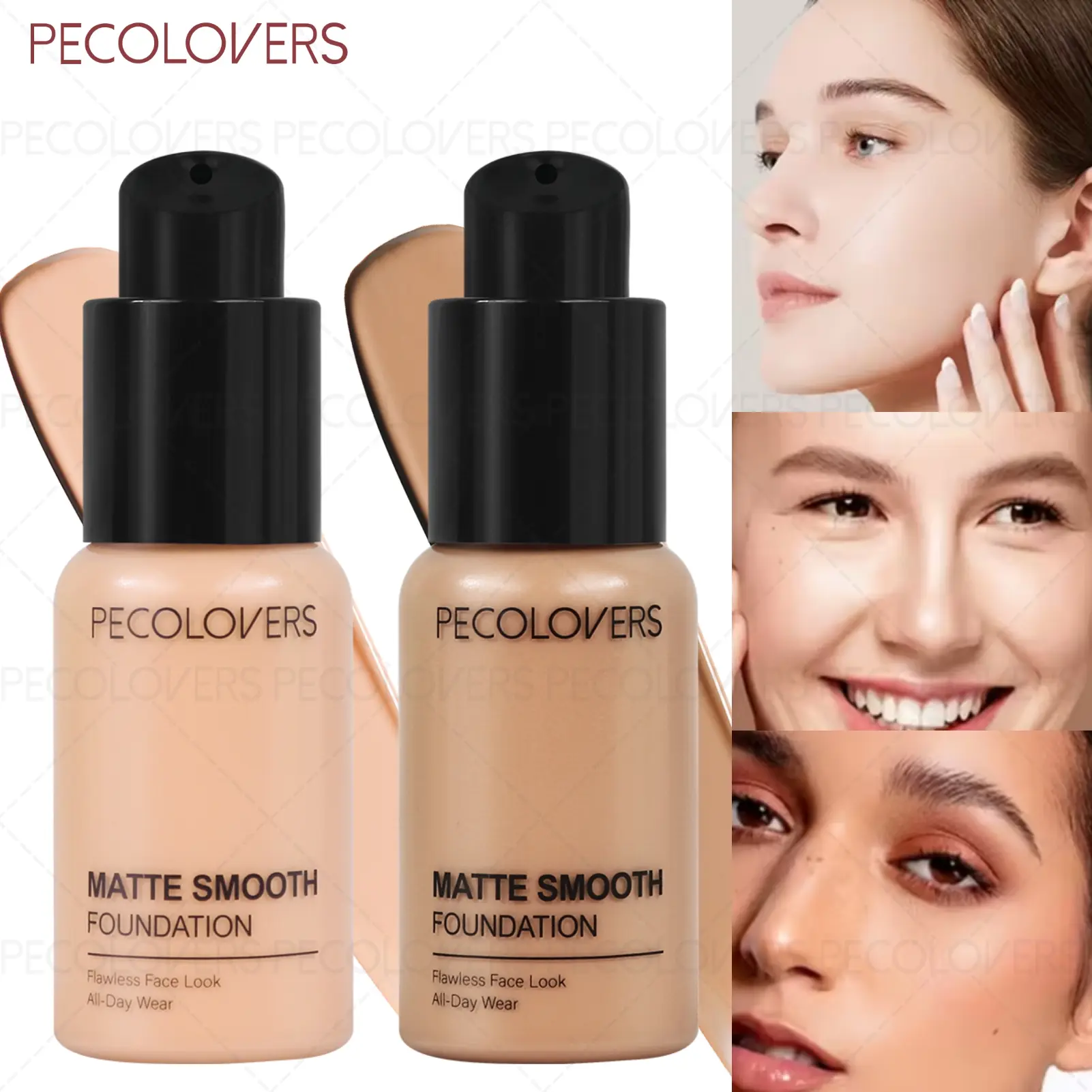 1 Pcs Gentle Liquid Foundation, for All Skin, Hypoallergenic Non-Comedogenic, Lightweight Buildable Coverage Natural Flawless Finish, 24H Long-Lasting Waterproof, Moisturizing for Daily Makeup