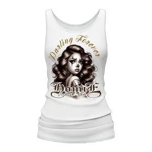 Homie Hookips Original Streetwear Darling Forever White Tank Top The Real Thing Women's Fashion Casual Everyday