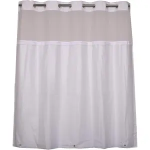 Plastic(PEVA) Snap in Shower Curtain Liner Replacement with Magnets Removable Liner (1, Plastic) Frost