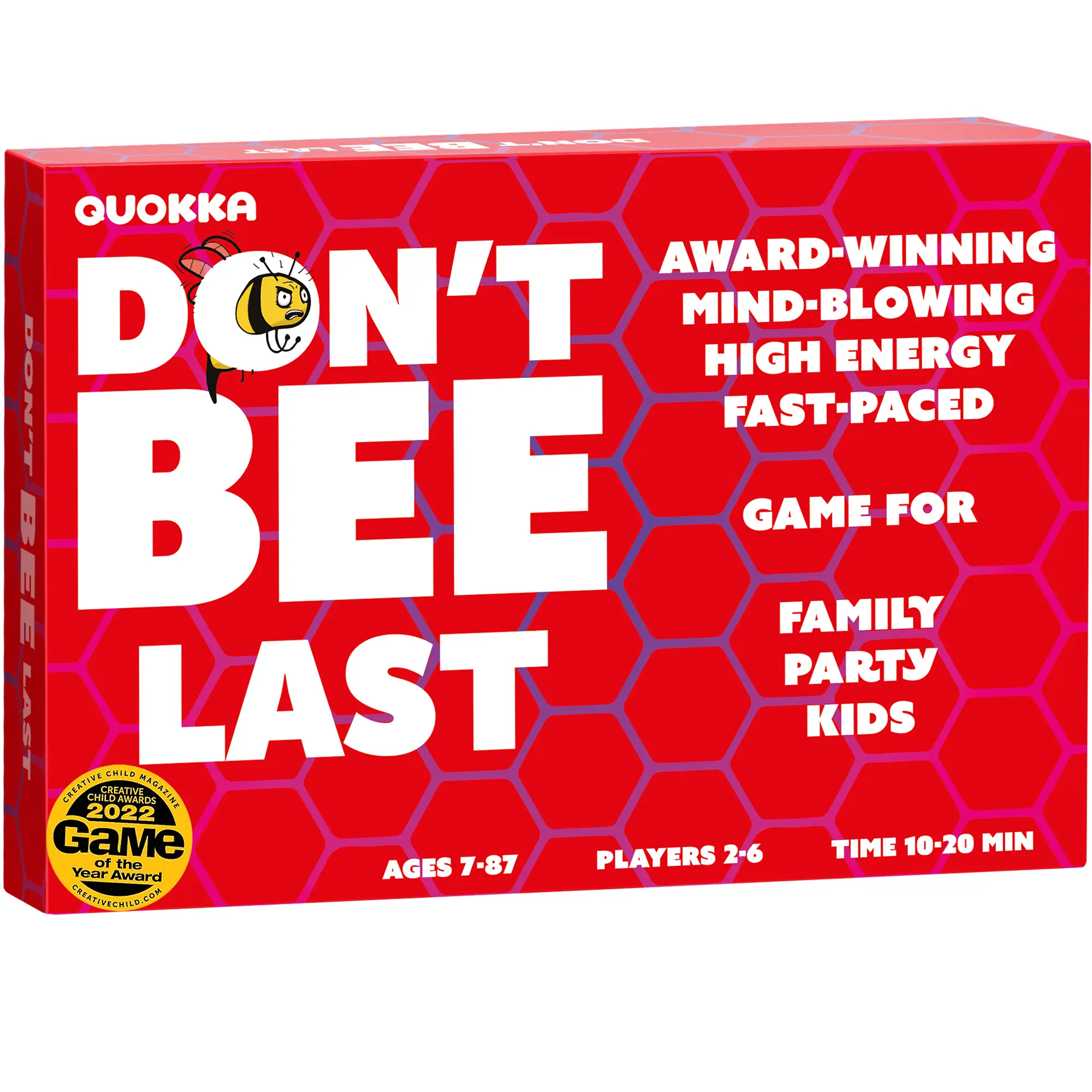 QUOKKA Don’t BEE Last Family Board Game - Fast-Paced Observation Slap Card Family Fun, Tabletop Activity for Ages 7+, Perfect Kids’ Party Option, Family Fun Game, Tabletop Games